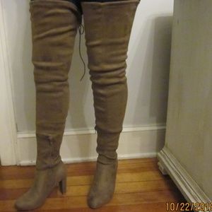 Amaya-55-Taupe Thigh High Boots